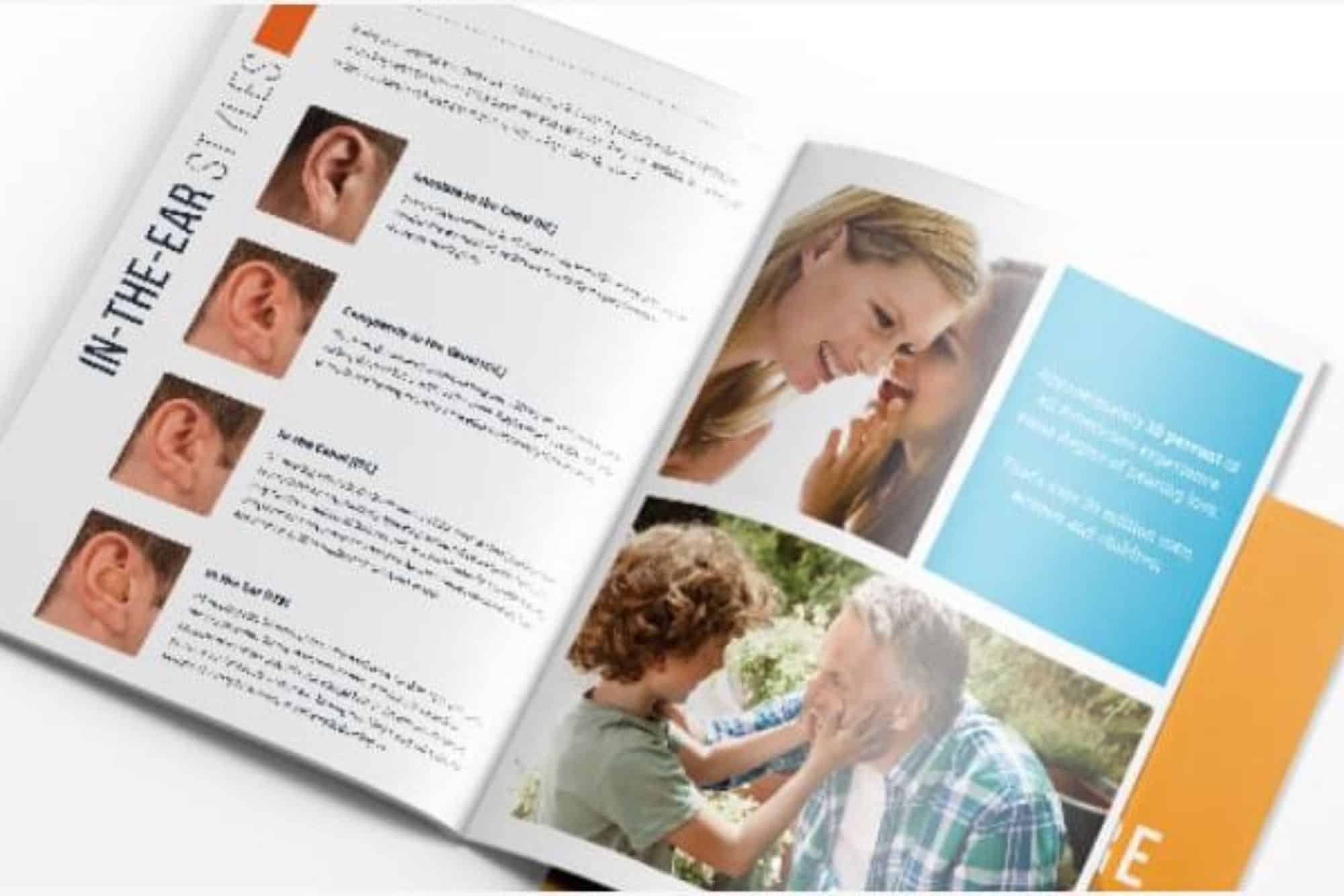 Booklet all about hearing aids.