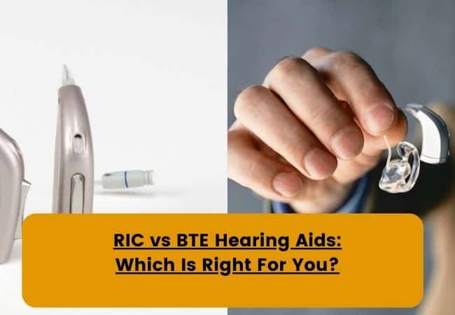 An image of both a RIC and BTE Hearing Aid