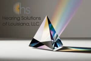 a crystal pyramid casting a rainbow